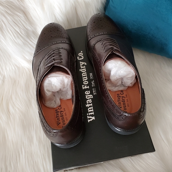 Vintage Foundry Parker Brown Leather Oxford - Picture 6 of 9